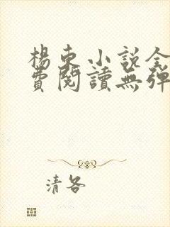 杨东小说全文免费阅读无弹窗