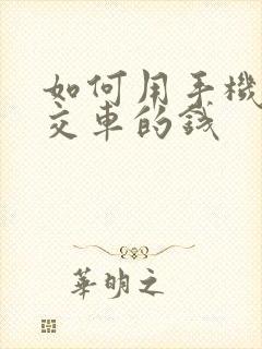 如何用手机付公交车的钱