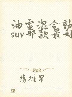 油电混合动力车suv哪款最好