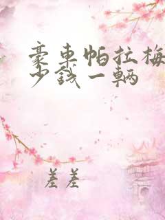 豪车帕拉梅拉多少钱一辆