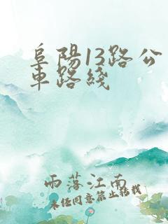 阜阳13路公交车路线