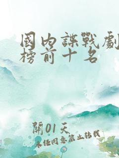 国内谍战剧排行榜前十名