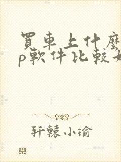 买车上什么app软件比较好