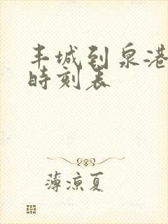 丰城到泉港公交时刻表