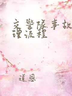 交警队事故科处理流程