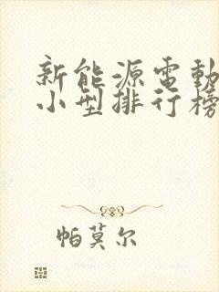 新能源电动汽车小型排行榜前十名