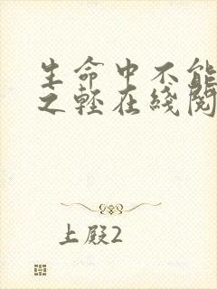 生命中不能承受之轻在线阅读