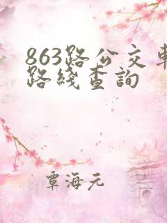 863路公交车路线查询