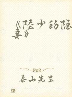 《陆少的隐婚罪妻》