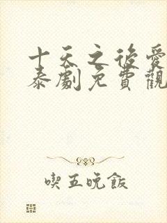 十天之后爱上你泰剧免费观看全集