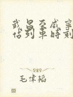 武昌至咸宁火车站列车时刻表
