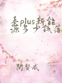 秦plus新能源多少钱落地