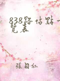838路站点一览表 838路站点一览表