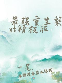 最强重生系统txt精校版