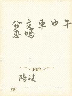 公交车中午会休息吗