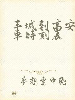 丰城到高安的汽车时刻表