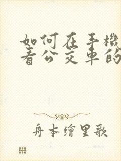 如何在手机上查看公交车的实时位置
