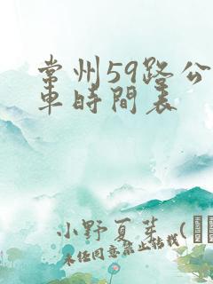 常州59路公交车时间表