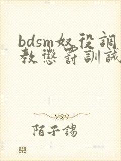 bdsm奴役调教惩罚训诫