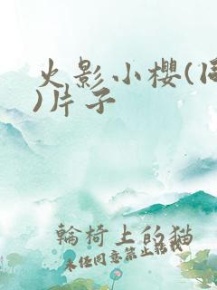 火影小樱(同人)片子