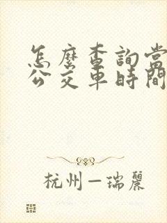 怎么查询当地的公交车时间 怎么查询当地的公交车时间
