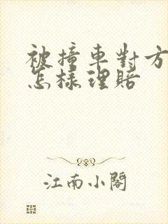 被撞车对方全责怎样理赔