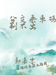公交乘车码老是刷不出 公交乘车码老是刷不出
