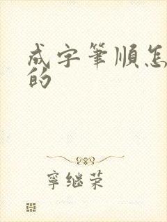 成字笔顺怎么写的