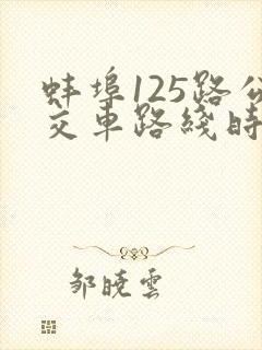 蚌埠125路公交车路线时间表查询