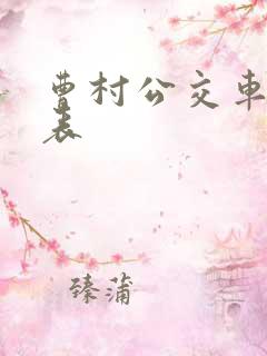 曹村公交车时间表