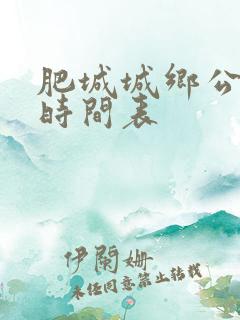 肥城城乡公交车时间表 肥城城乡公交车时间表