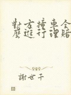 对方撞车全责怎么进行理赔赔偿