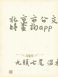 北京市公交车实时查询app