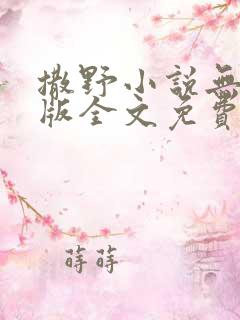 撒野小说无删减版全文免费阅读