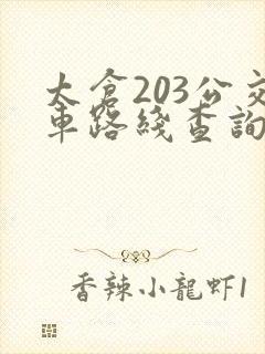 太仓203公交车路线查询
