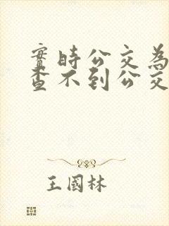 实时公交为什么查不到公交车在哪