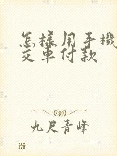 怎样用手机坐公交车付款