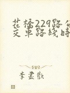 花桥229路公交车路线时间表