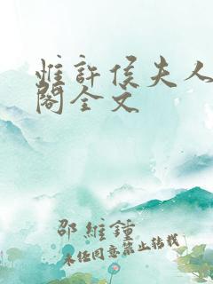 惟许侯夫人笔趣阁全文