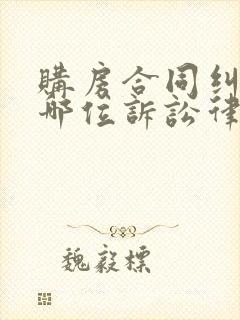 购房合同纠纷找哪位诉讼律师