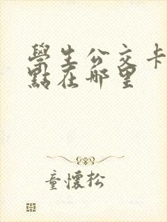 学生公交卡办理点在哪里