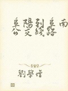 阜阳到阜南城际公交线路