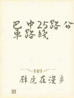 巴中25路公交车路线