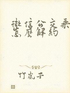 微信公交乘车码怎么解约