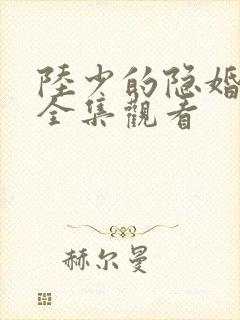 陆少的隐婚罪妻全集观看