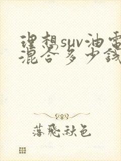 理想suv油电混合多少钱一辆