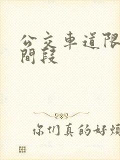 公交车道限行时间段