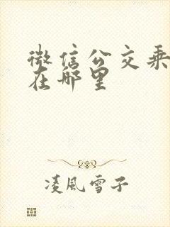 微信公交乘车码在哪里
