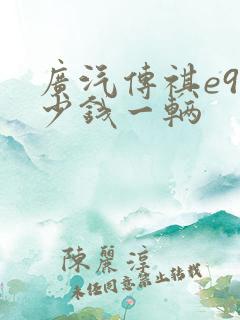 广汽传祺e9多少钱一辆