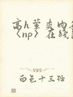 高h荤爽肉欲文〈np〉在线阅读